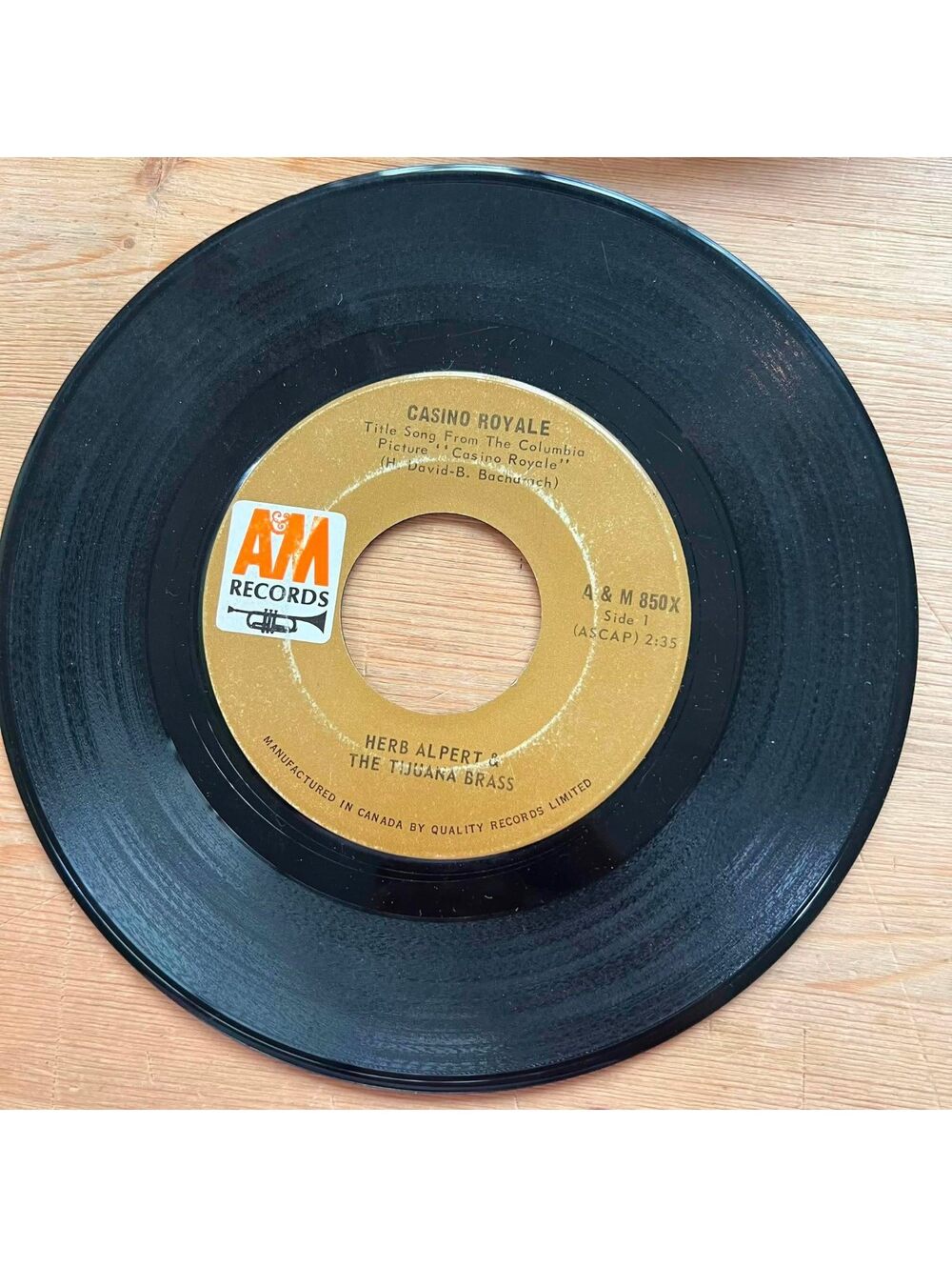 Herb Alpert & The Tijuana Brass -Casino Royale/The Wall Street Rag 45rpm VG+ R07